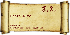 Becze Kira névjegykártya